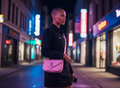 New Wave Chain Bag Quilted Leather Bag. MM Pink