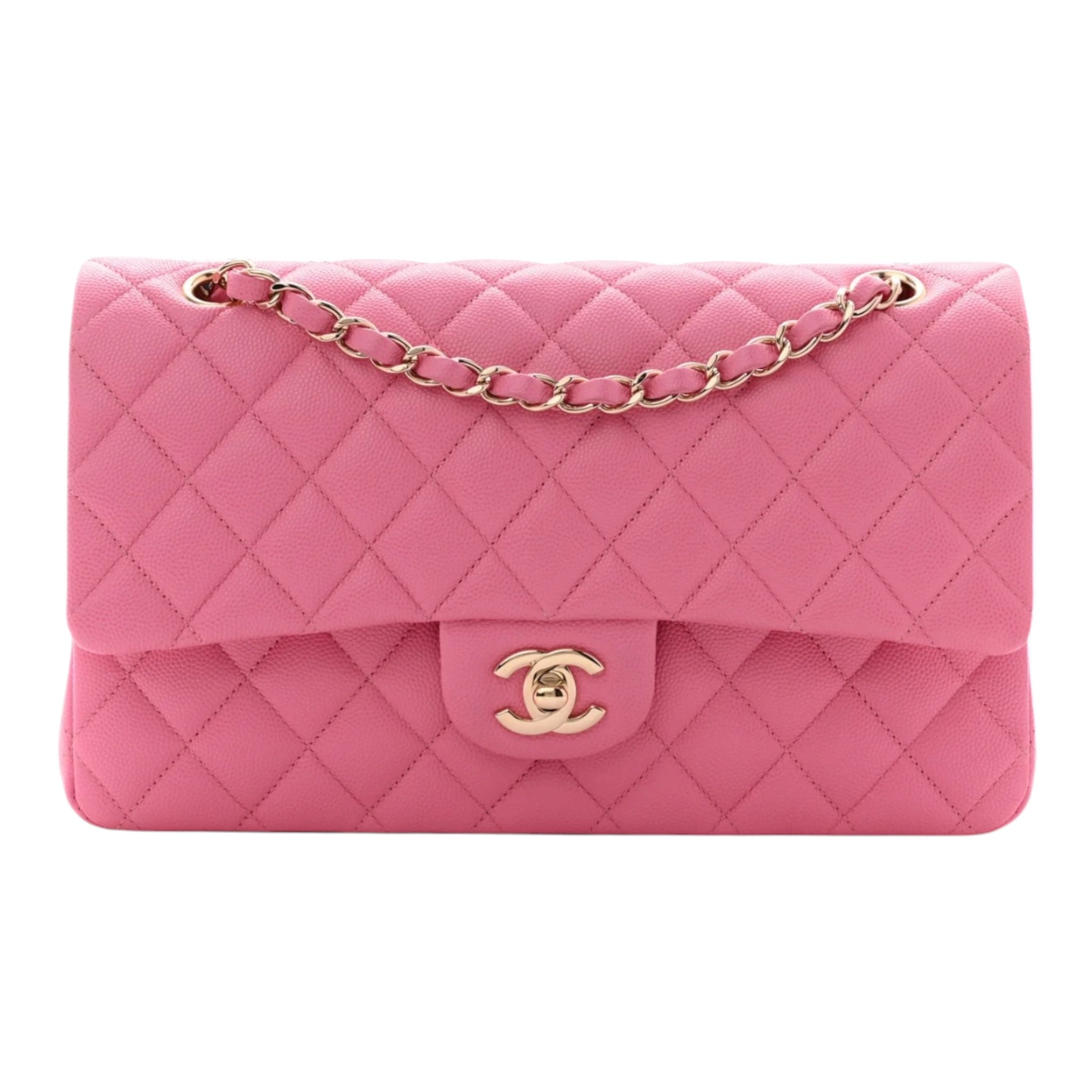 Quilted Double Flap Medium Handbag