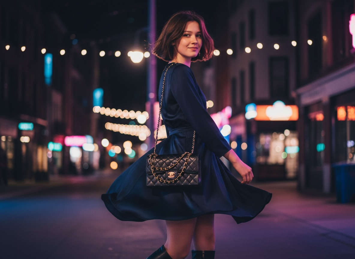 Large  Grained Calfskin Handbag