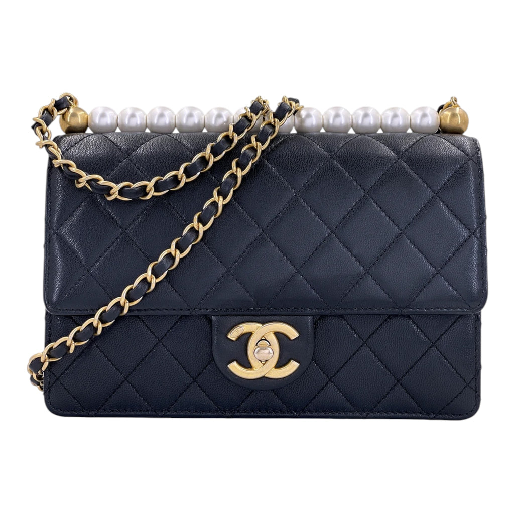 Chic Pearl Quilted Flap Bag Handbag