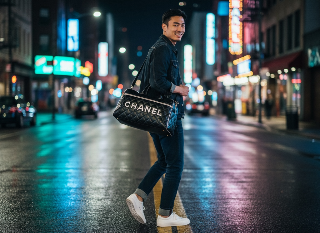 1995 Vintage Black Letter Large Bowling Duffle Bag