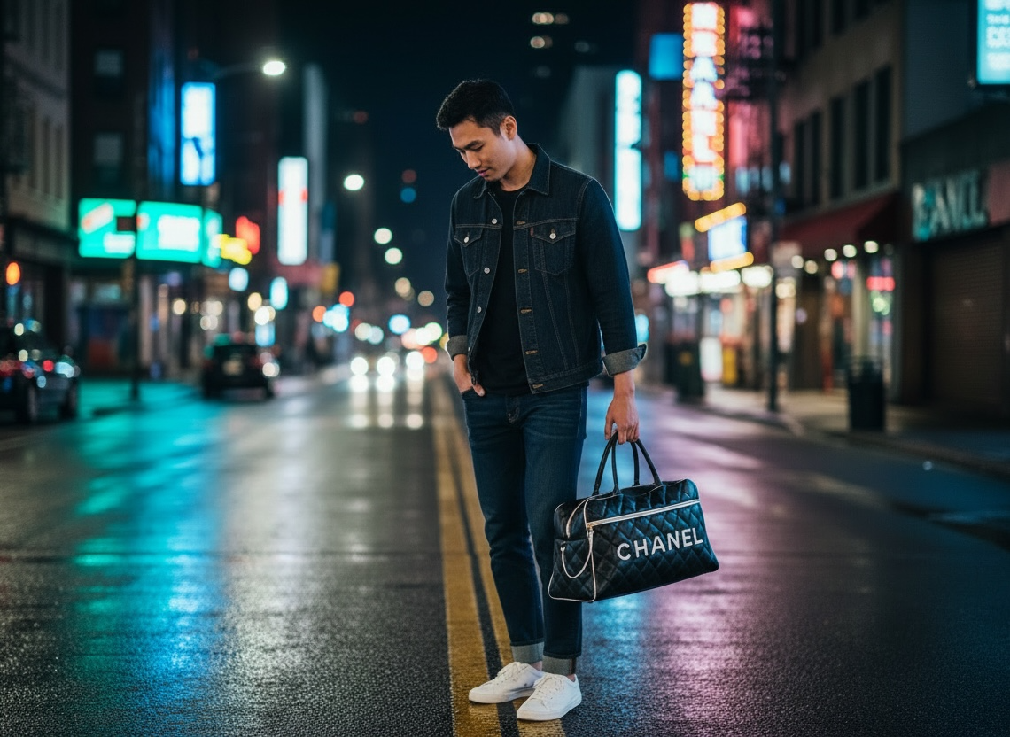 1995 Vintage Black Letter Large Bowling Duffle Bag