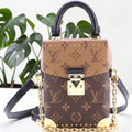 Camera Box NM Handbag Studded Reverse Monogram Canvas