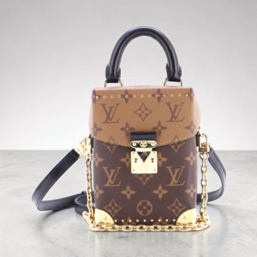 Camera Box NM Handbag Studded Reverse Monogram Canvas